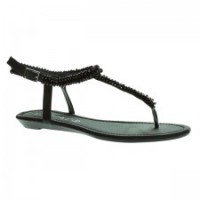 sandalia plana con pedreria